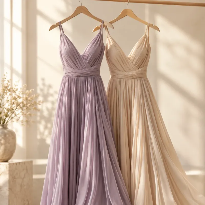 Dois vestidos de festa no cabide